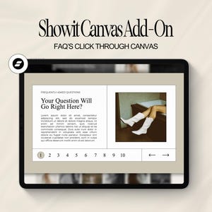 Showit Canvas Add-On, FAQ Leinwand für Showit, Neutral Showit Template, FAQ Click Through Canvas