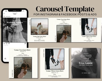 Instagram carousel template, Instagram Ad template for Canva, carousel on instagram, Canva carousel template, Facebook ad carousel template