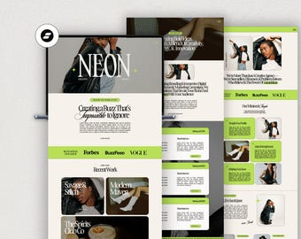 Showit Template for Creative Agency, Virtual Assistant Website, Showit Website, Bold Showit, Colorful Website Template, Neon Website