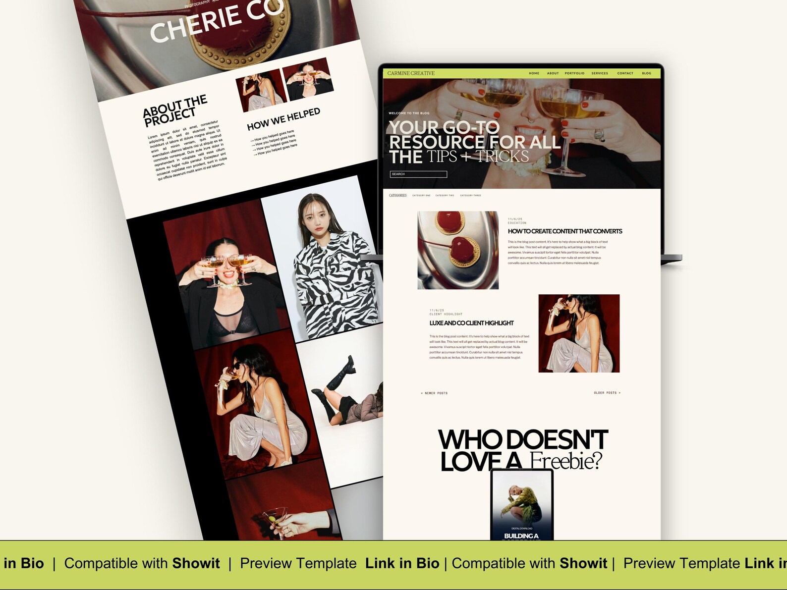 Bold Showit Template for Creative Agency, Virtual Assistant Website ...