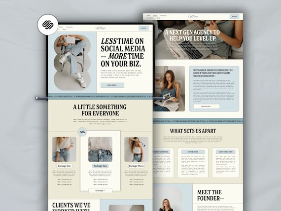 Virtual Assistant Template, Squarespace 7.1 Website, Agency Website, Consulting Website, Bright Colorful Website, UGC Website, UGC Portfolio