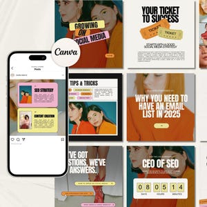 Instagram Templates for Business Coaches, Pastel Template, Virtual Assistant Instagram Template, Social Media Marketing Agency Templates
