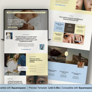 Therapeut Squarespace Template, Modernes Pastell Squarespace Design für Counselor & Coaches, Premium Squarespace, Wellness Professionals Bild 2
