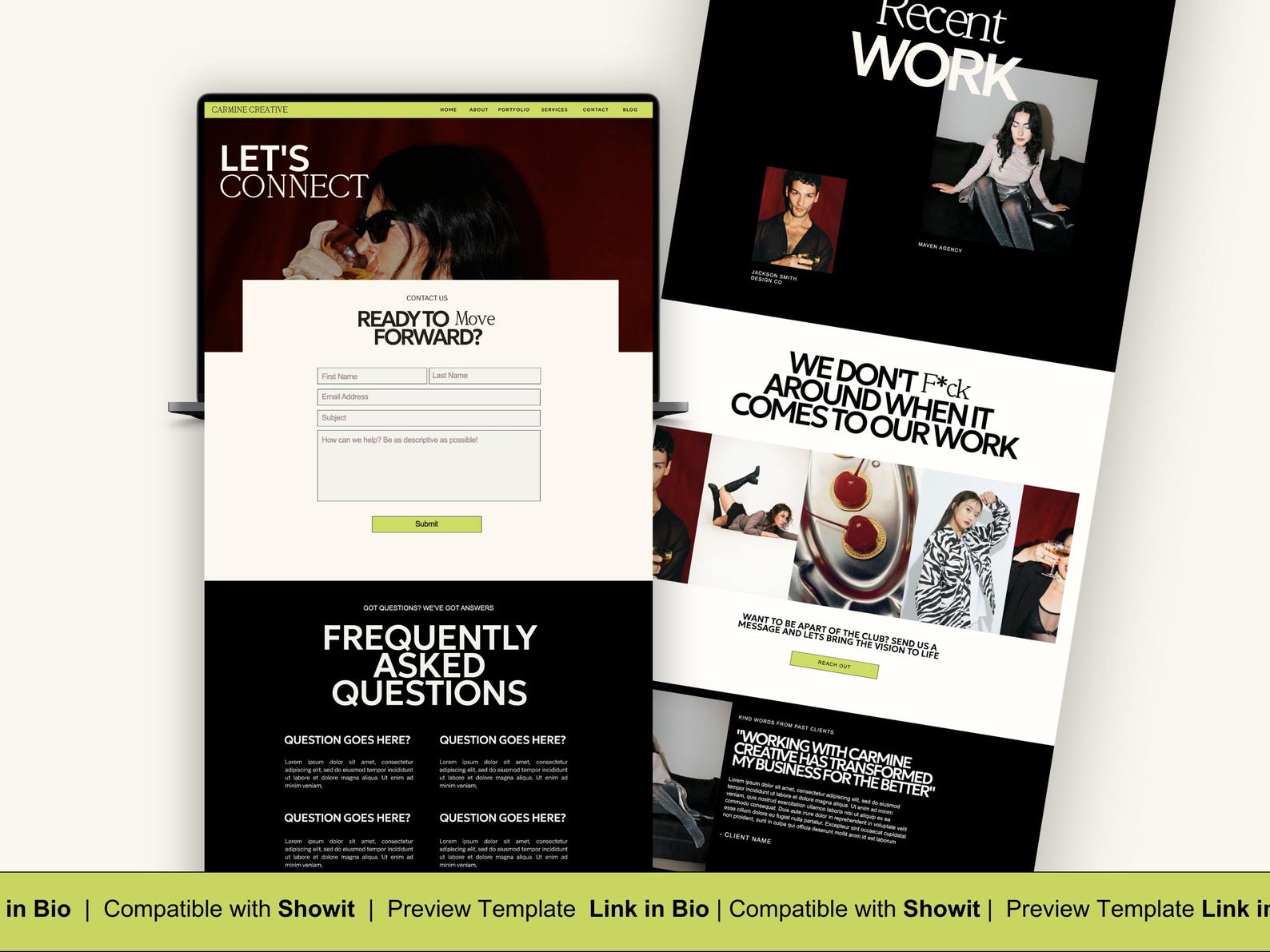 Bold Showit Template for Creative Agency, Virtual Assistant Website ...