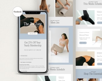 Flodesk Template, Colorful Email Template, Email Newsletter for Yoga Teacher, Welcome Email, Email Marketing Fitness & Pilates Studios