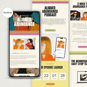 Flodesk Template, Email Newsletter for Life Coach, Podcaster Email, Email Marketing Template for Coaches, Bold Flodesk Template