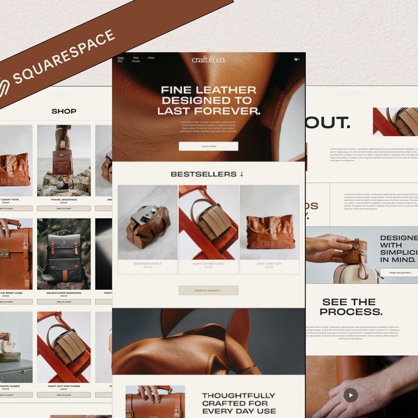 Squarespace Ecommerce Website Template, Squarespace 7.1 Template, Squarespace Boutique Website, Luxury Website Template