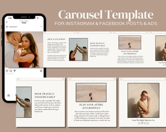 Instagram carousel template, Instagram Ad template for Canva, carousel on instagram, Canva carousel template, Facebook ad carousel template