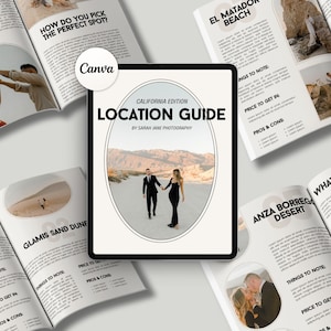 Photographer Location Guide, Wedding Photography Template, Photography Template, Photography Location Template, Brochure Canva Template