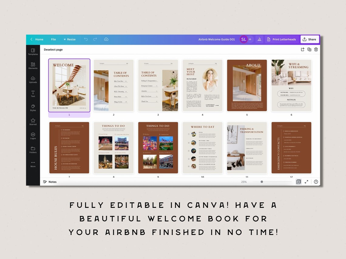 airbnb host book template