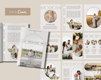 Wedding Pricing Guide, Wedding Welcome Guide, Price List Template, Photography Pricing Template, Brochure Canva Template