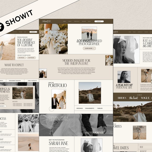 Showit Template, Website Template for Wedding Photographers, Photography Template, Modern Website, Elopement Photographer Website, Showit