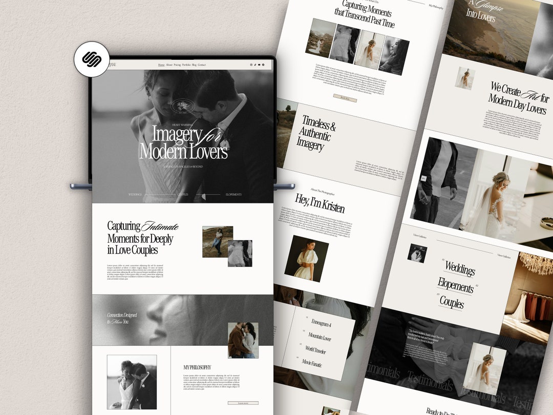 Squarespace Photographer Website, Minimalistic Wedding Photographer ...