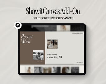 Showit Canvas Add-On, Split Screen Sticky Canvas for Showit, Neutral Showit Template, Photographer Showit Template, Showit Section