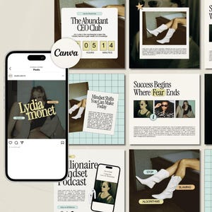 Instagram Templates for Business Coaches,  Podcast Social Media Template, Coach Instagram Template, Social Media Marketing Agency Templates