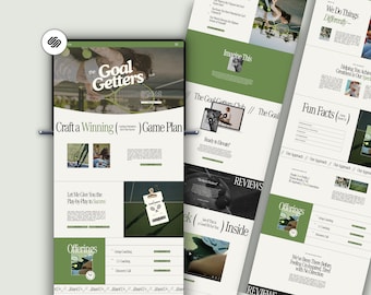 Squarespace Template for Life Coaches, Green Template, Business Coach Website Template for Squarespace 7.1, Retro Theme
