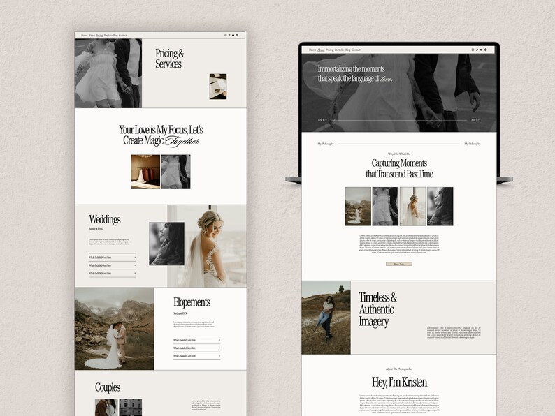 Squarespace Photographer Website, Minimalistic Wedding Photographer ...