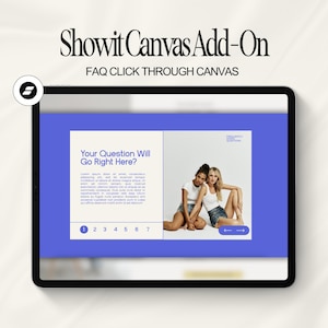 Showit FAQ Canvas Add-On, Canvas for Showit, Bold Showit Template, FAQ Click Through Canvas, Colorful Showit Template