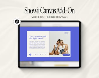 Showit FAQ Canvas Add-On, Canvas for Showit, Bold Showit Template, FAQ Click Through Canvas, Colorful Showit Template