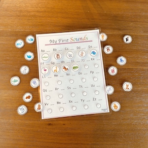 Sonidos y letras iniciales, alfabeto imprimible, plan de estudios preescolar, aprender a leer, actividad de educación en el hogar, fonética, juego educativo