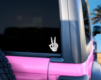 Skeletal Hand Gesture Vinyl Decals – Permanent Vinyl