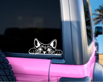Cat Peeking Its Head Up Decal