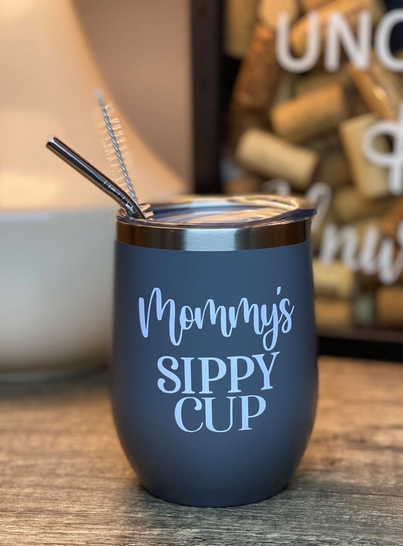 Stainless Steel Wine Tumbler With Lid and Straw 12oz Double