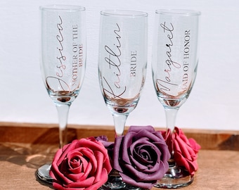 Custom Champagne Flutes: Personalized Bridal Shower & Wedding Glasses