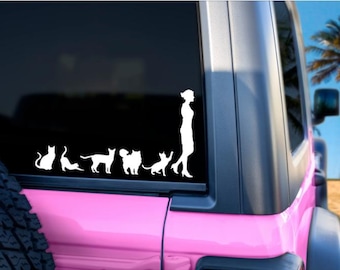 Woman and Cats Decal