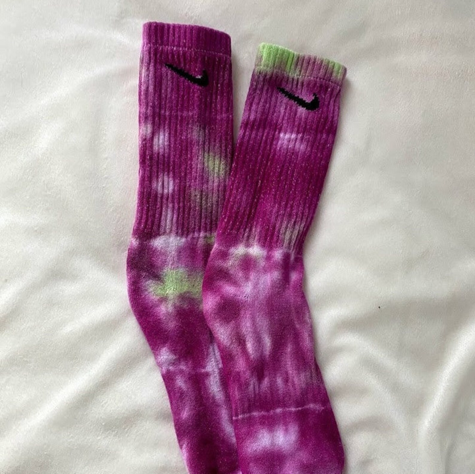 Tie Dye Purple and Green Nike Socks Etsy