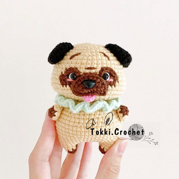 Crochet PATTERN Pug Dog (PDF / ENGLISH). Crochet pattern by Tokkicrochet