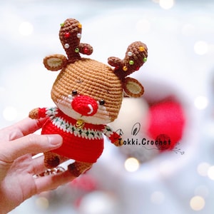 Crochet PATTERN Reindeer - Christmas ( PDF / ENGLISH ). Crochet pattern by Tokkicrochet