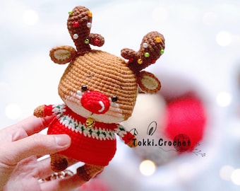 Crochet PATTERN Reindeer - Christmas ( PDF / ENGLISH ). Crochet pattern by Tokkicrochet