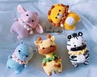 Crochet Zoo Animals PATTERN: 5-in-1 Amigurumi (PDF/English)