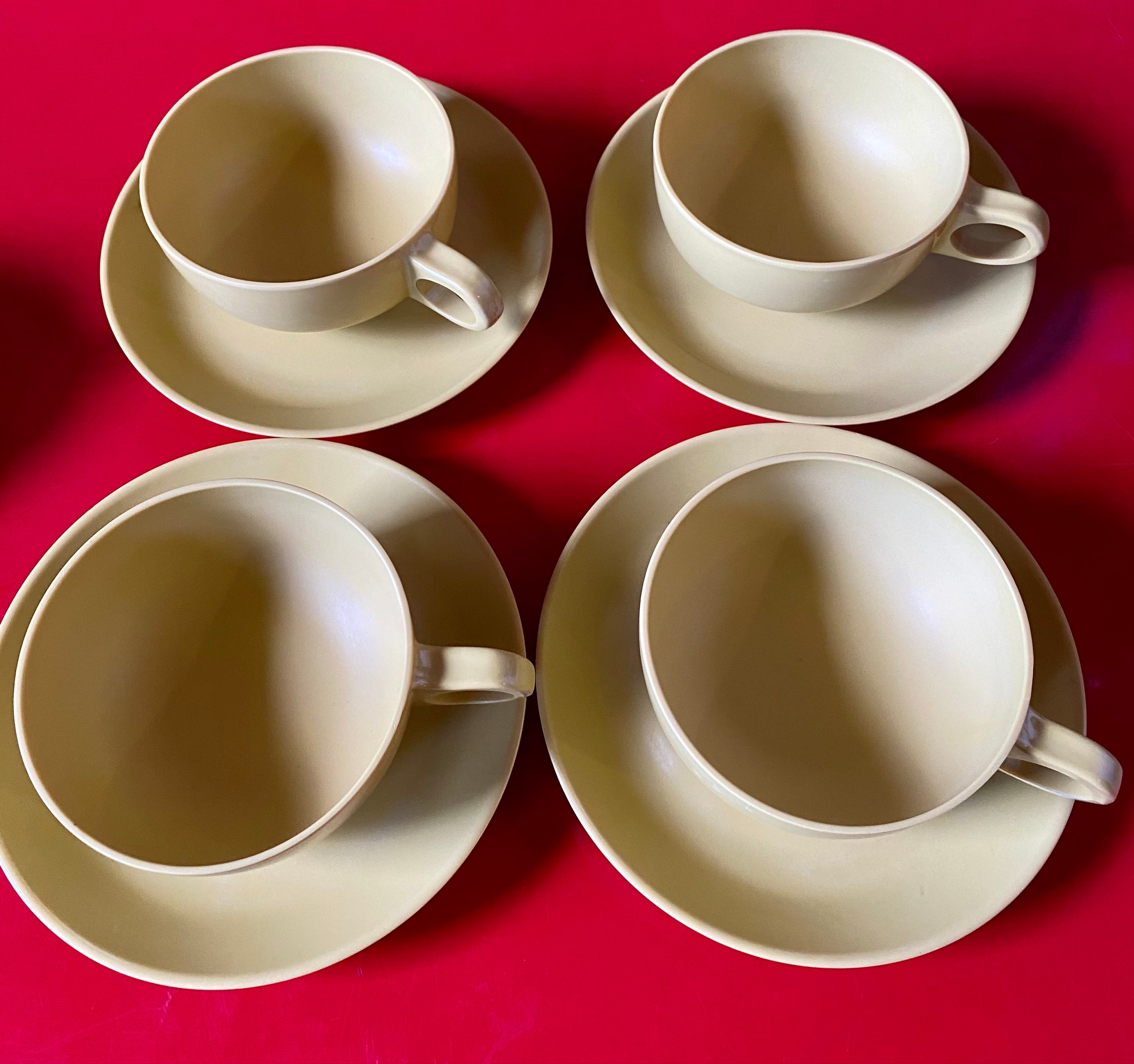 Mid century melamine cups and saucers set of 5 Etsy