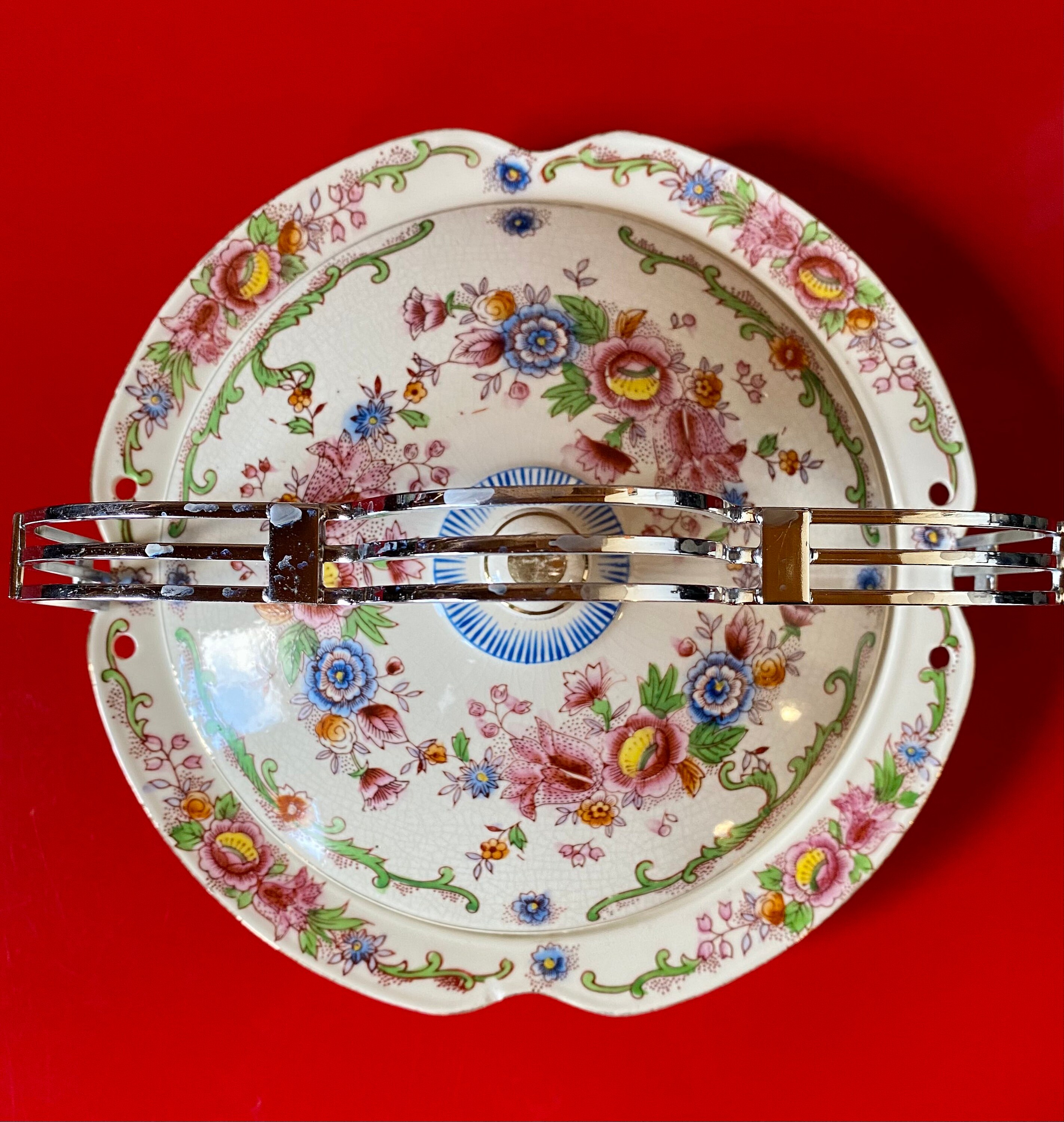 Vintage Japanese divided serving dish with lid and metal Etsy