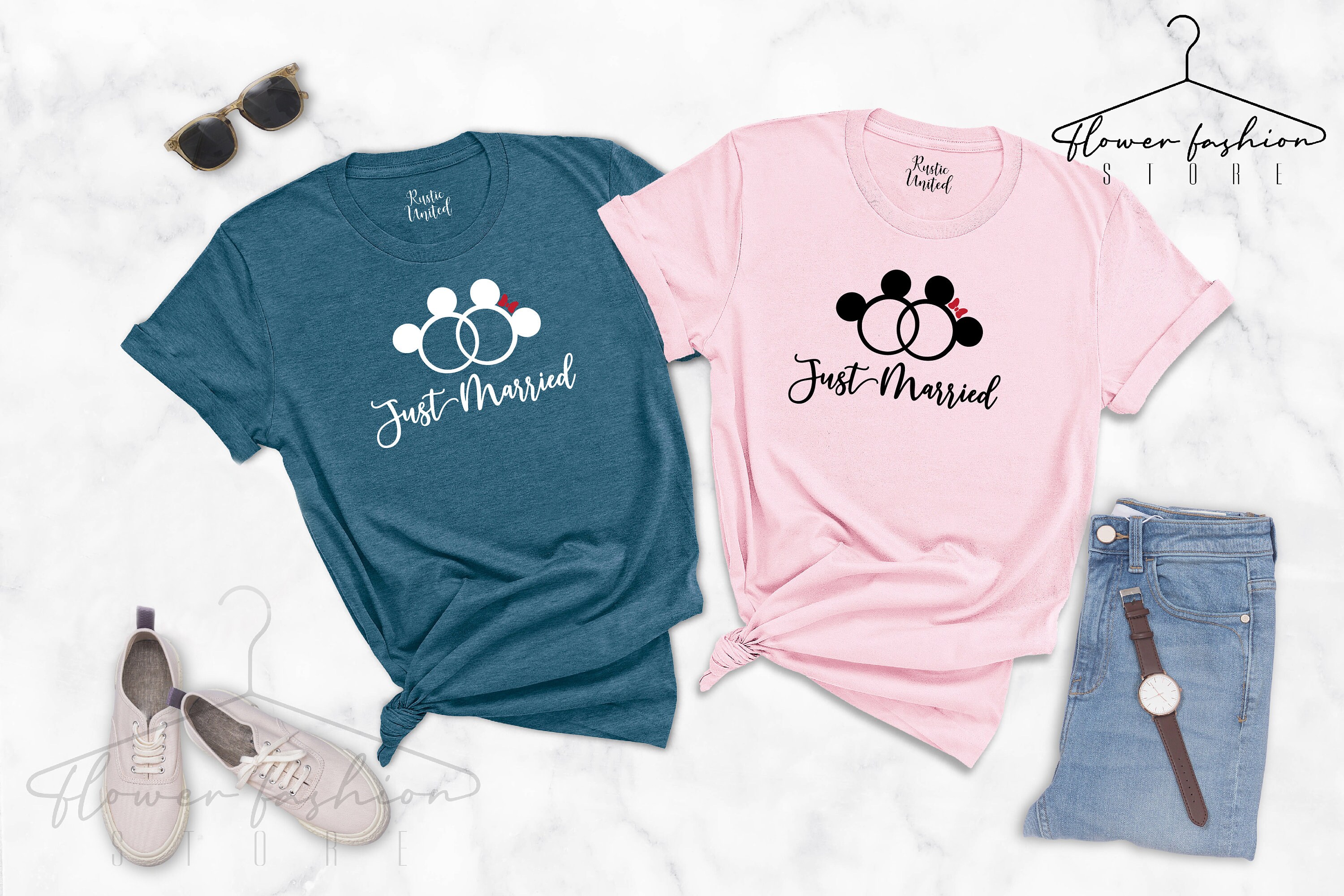 Just Married Shirts, Honeymoon Shirts, Couples Shirts, Wedding T-shir…