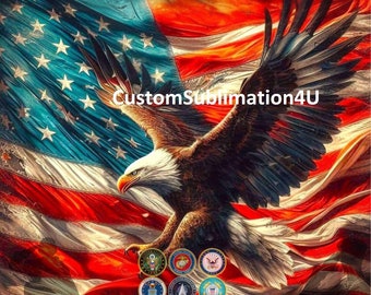 Digital File Download!! Instant Download - American Bald Eagle armed Forces and Flag JPG, PNG, SVG