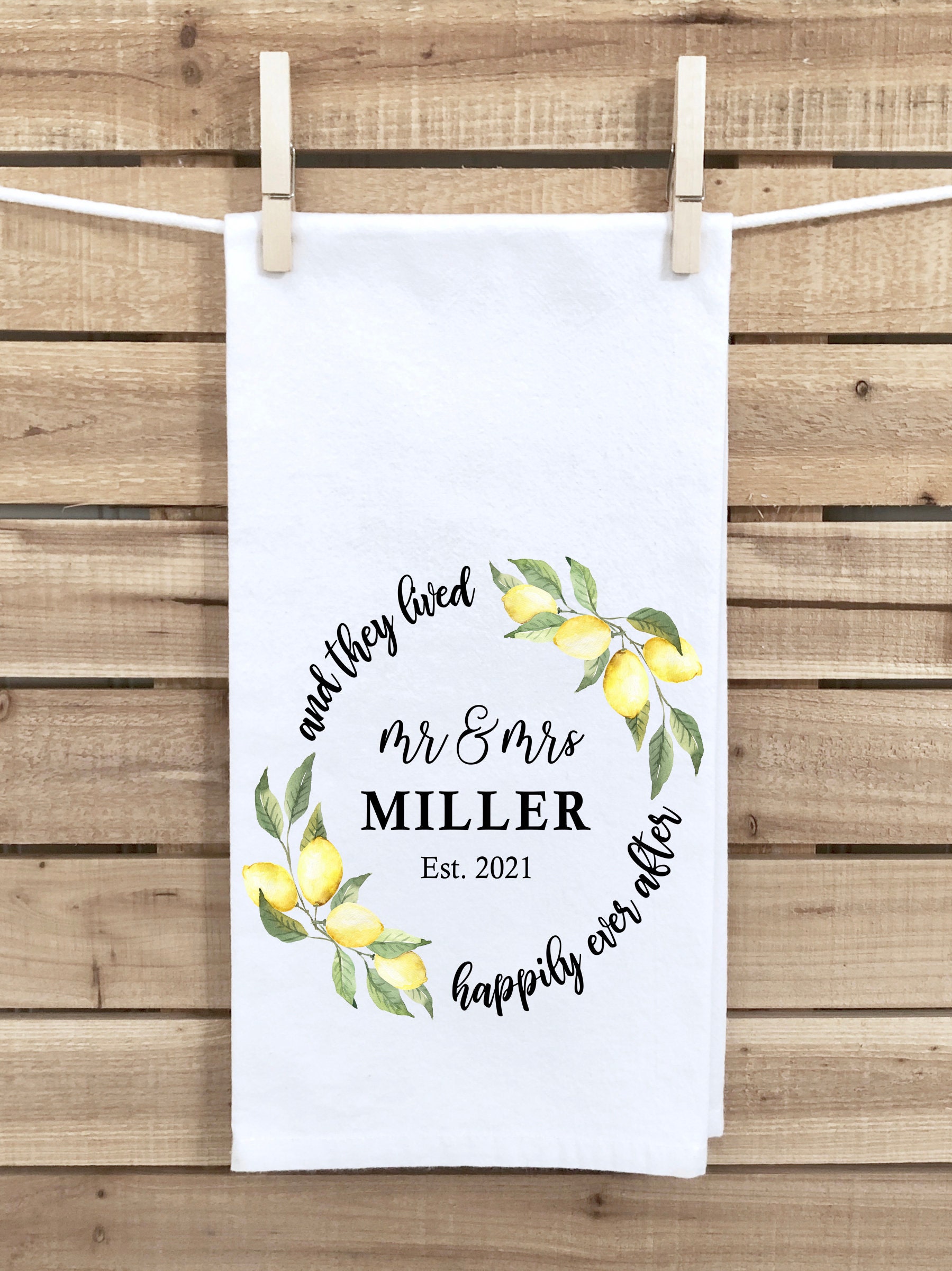 Personalized Dish Towel Mr. and Mrs. Kitchen Towel Family Etsy