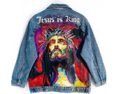 Jesus portrait Art Painting Customized Denim clothes