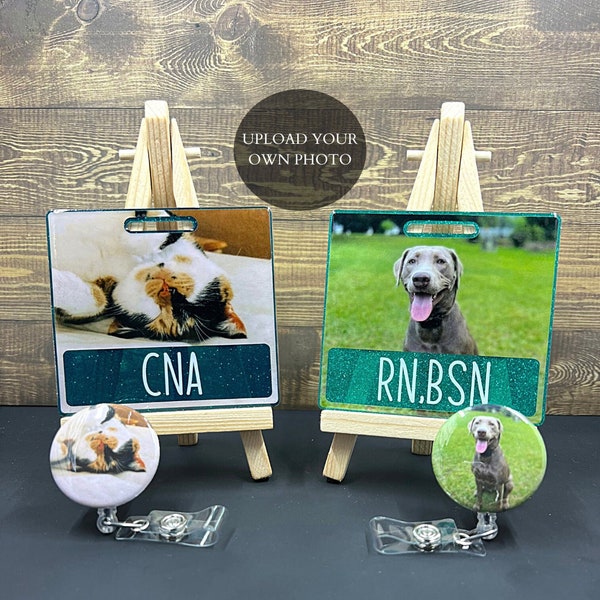 Custom Badge Buddy+Badge Reel - Custom Photo Badge Buddy - Badge Identifier