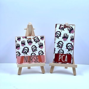 Custom Badge Buddy -  Cute Scream Halloween Badge Buddy - Halloween Badge Buddy - Marker Parker - ID Badge - Graduation Gift