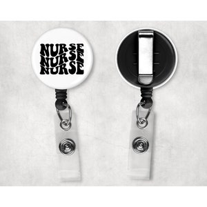 Black Nurse Badge Reel - Nurse Badge Reel - Badge Buddy - Badge Reel