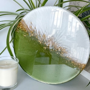Customizable Trivet in Epoxy Resin and 22 carat gold leaf