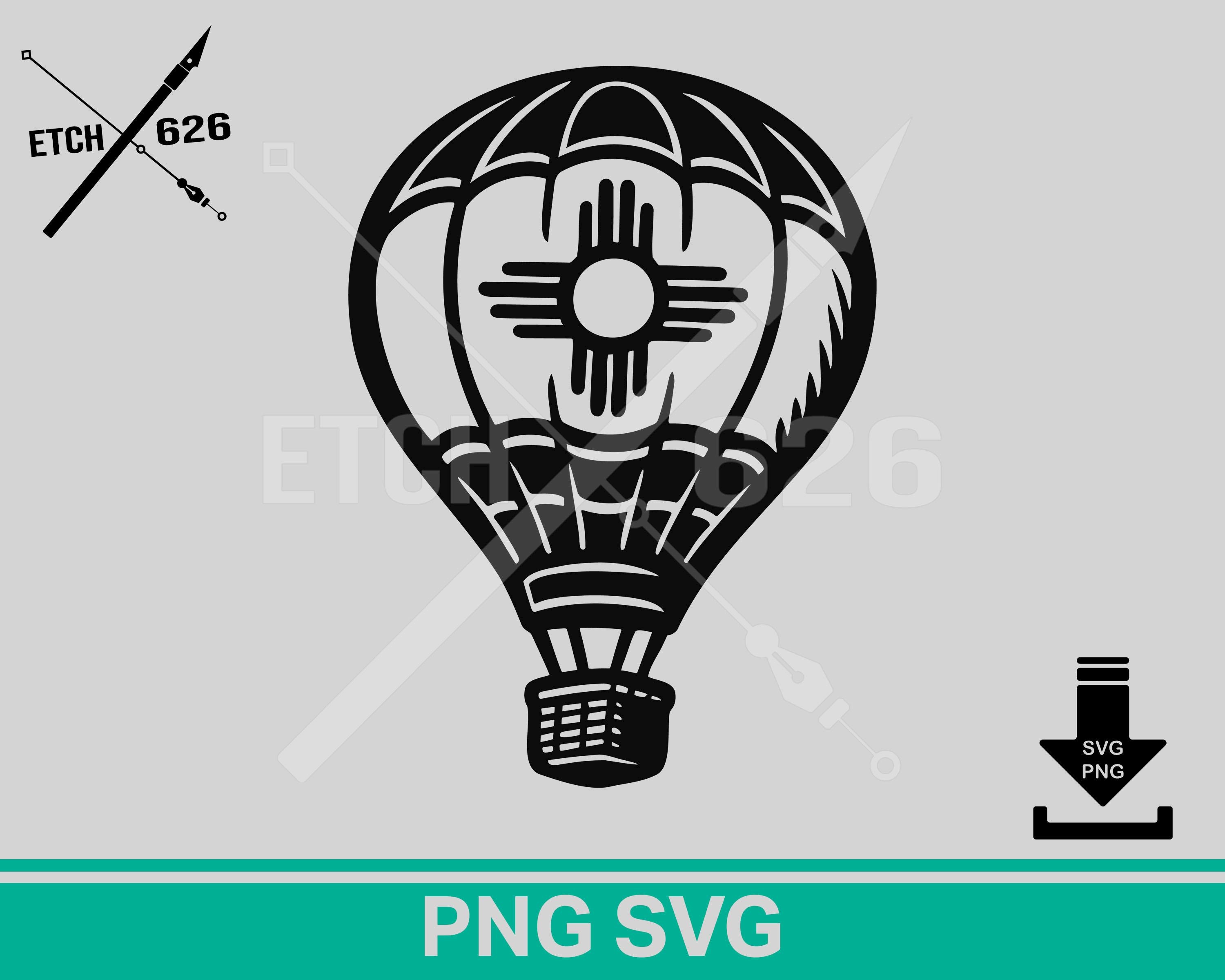 Nm Rld Svg NM Hot Air Balloon Zia Digital Download, New Mexico, Svg,png, Laser Cut ...