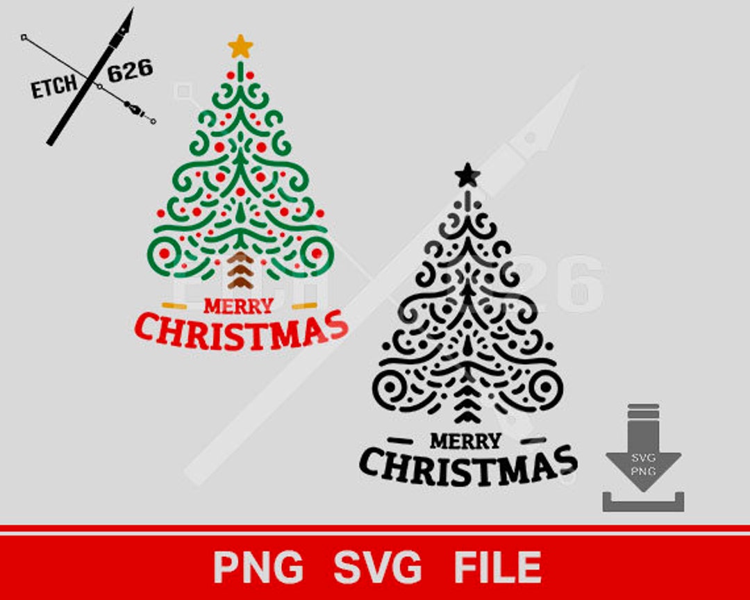 Christmas Tree Filigree SVG/PNG – Line Art Digital Download - Etsy
