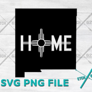 New Mexico State Outline Zia Home digital download, svg, png, laser cut cricut files