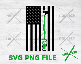 American Beer Digital File, American flag, beer tap, download, 5 files, svg, png, ai, pdf, png, cricut files, laser files st patricks day