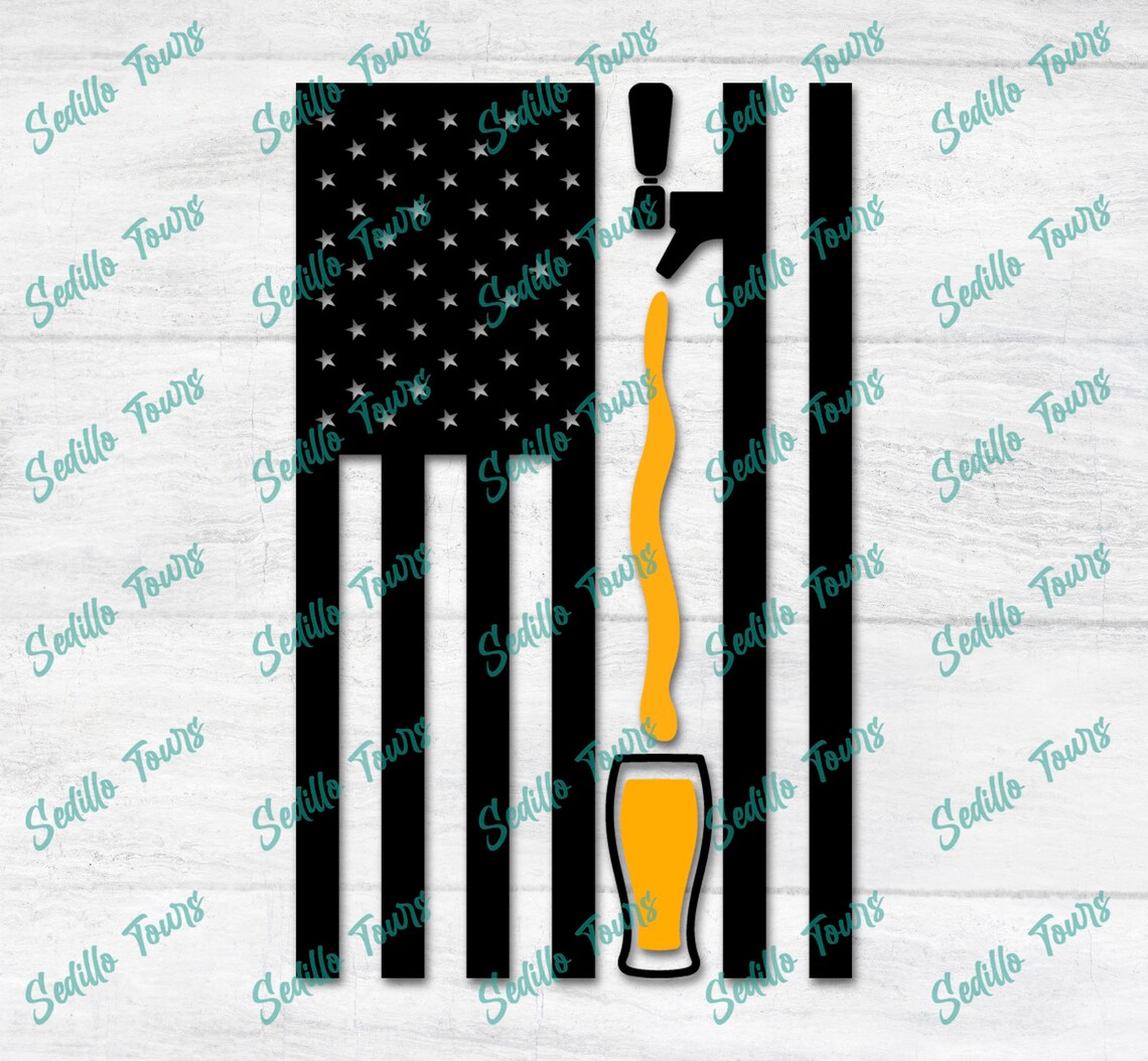 American Flag Beer Tap SVG, Patriotic Brew, Cricut, Laser Cut Files ...