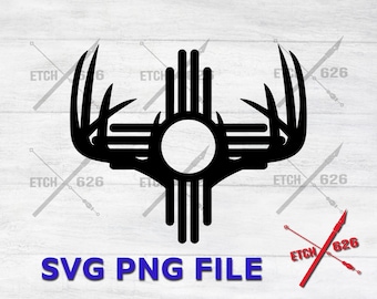 Zia Deer Antler digital files, cricut, cnc, silhouette svg, files digital download png, New Mexico, hunting